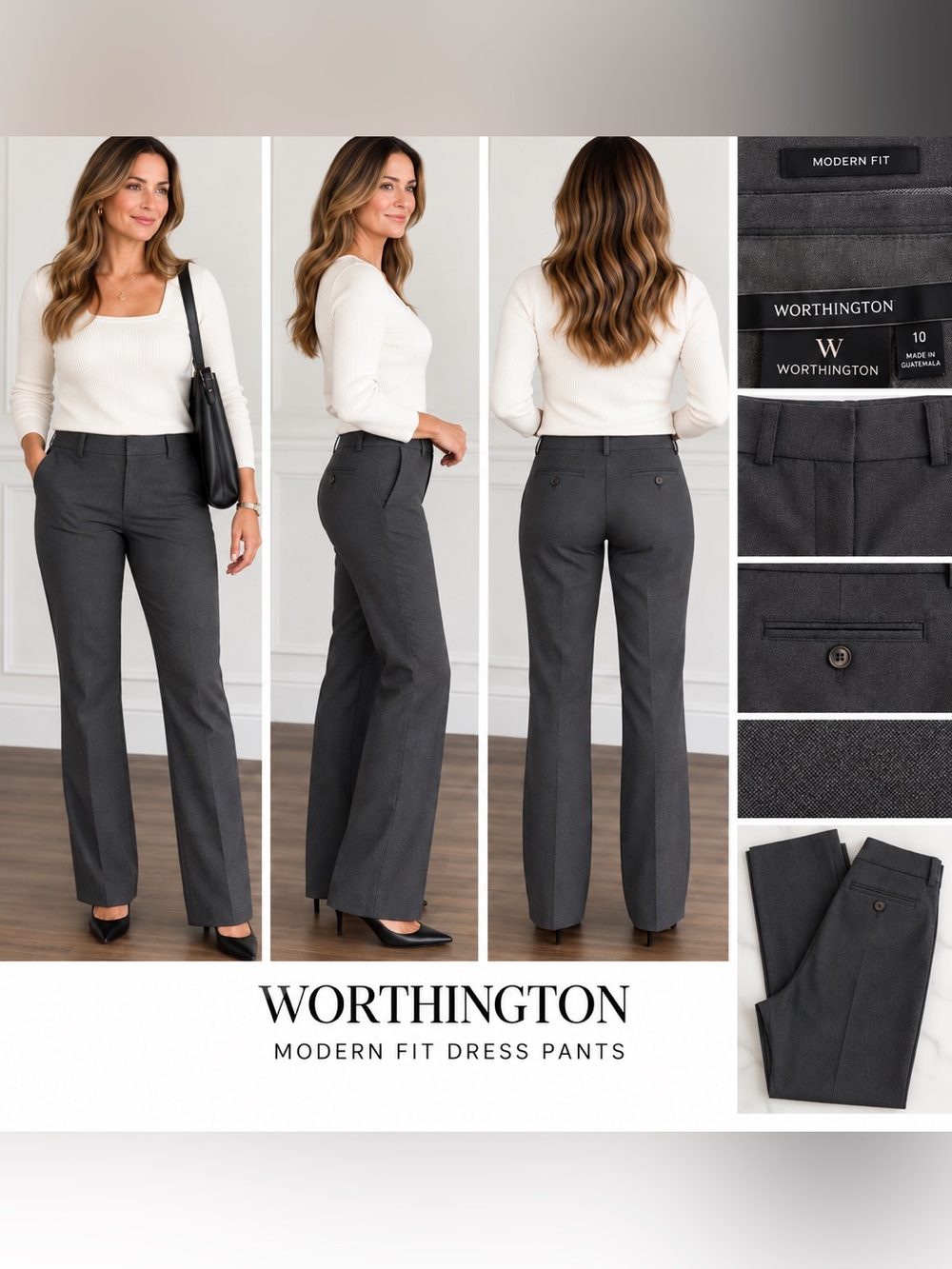 Worthington Modern Fit Women's Trousers Size 10 Long. Jean like look